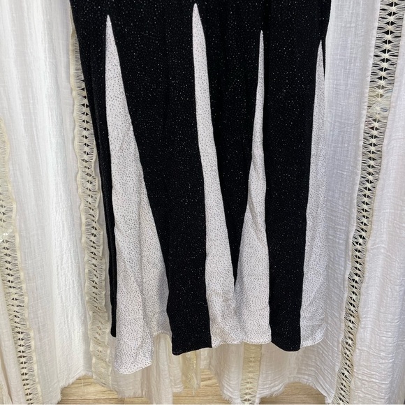 Vintage Cache Beaded Godet Fishtail Pleated Prom Evening Gown Maxi Dress S/M - Picture 6 of 12